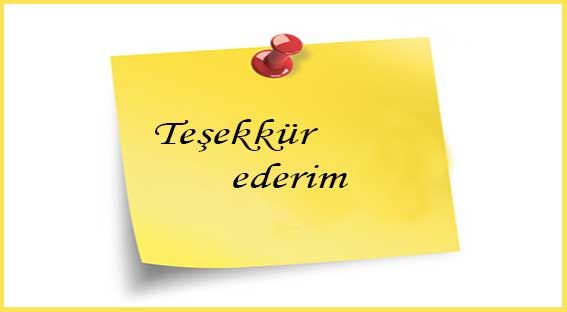 tesekkur ederim